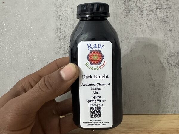 Dark Knight juice — Activated Charcoal, Lemon, Agave, Aloe Vera, Pineapple, Spring Water